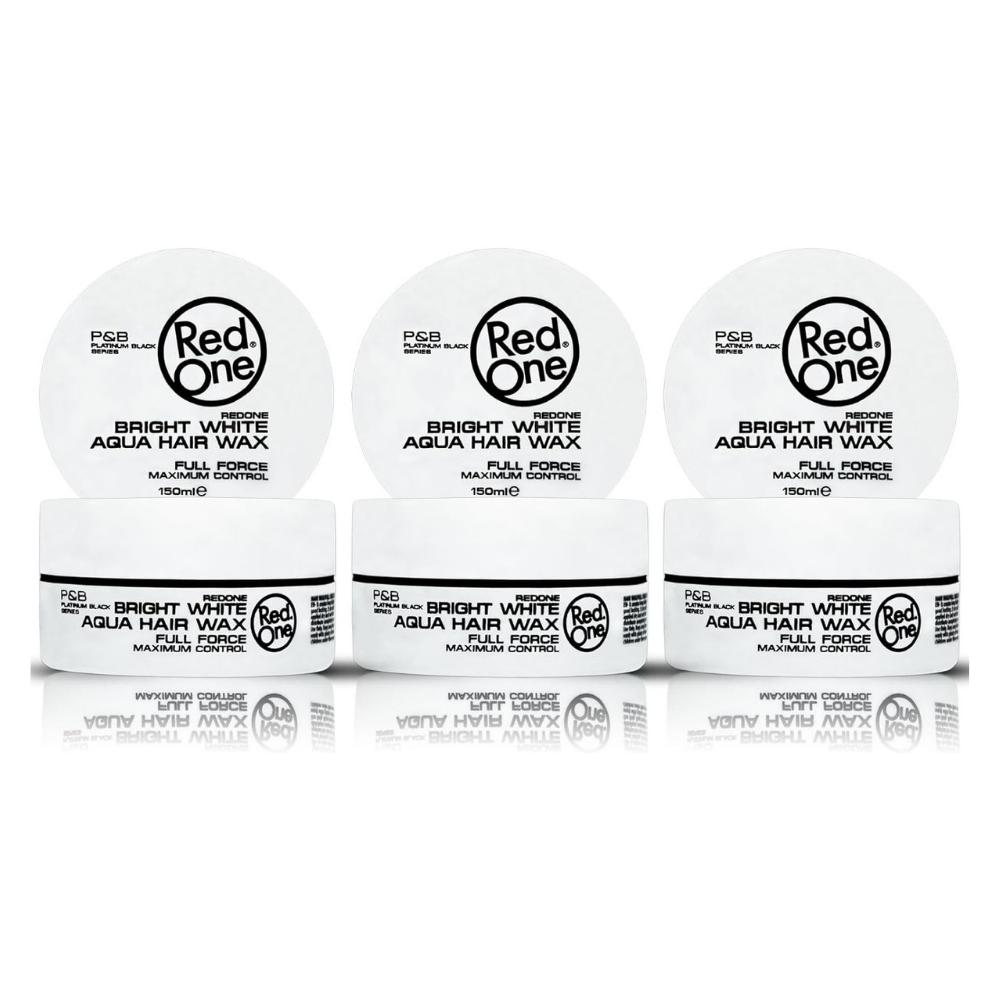 3 x RedOne White Aqua Hair Styling Wax Full Force | 150 ml | Red One Wax