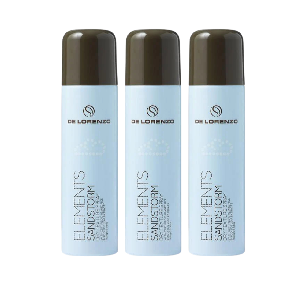 3x De Lorenzo Hair Styling Spray Delorenzo Elements Air Sandstorm 100g