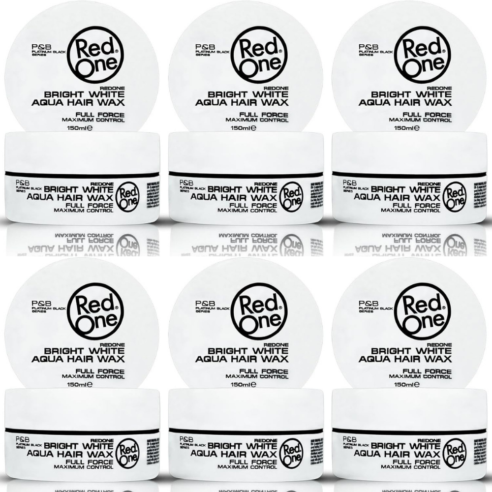 6x RedOne White Hairstyling Wax full force Red One 150ml
