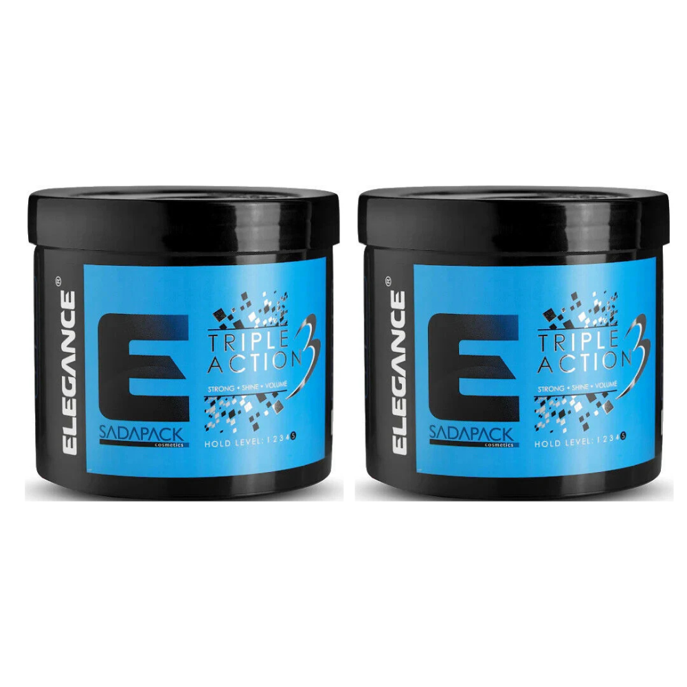 3x Elegance Triple Action Hair Gel – 500ml Blue