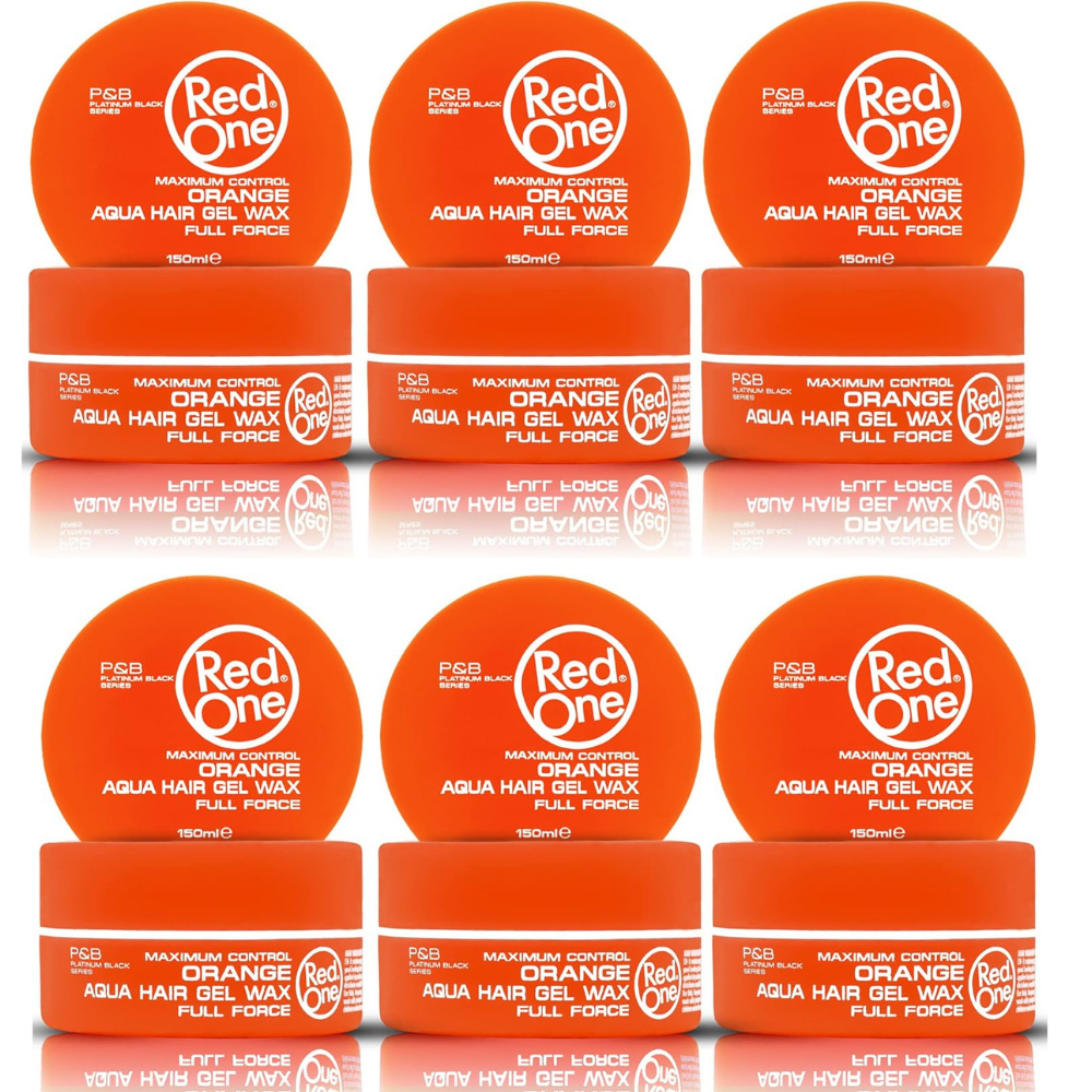 6x RedOne Orange Hairstyling Wax full force Red One 150ml