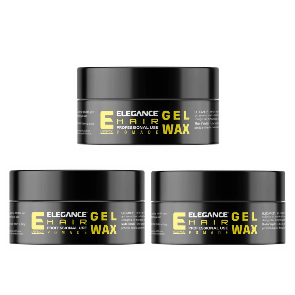 3x Elegance Hair Gel Wax Transparent Gold Pomade - 140g