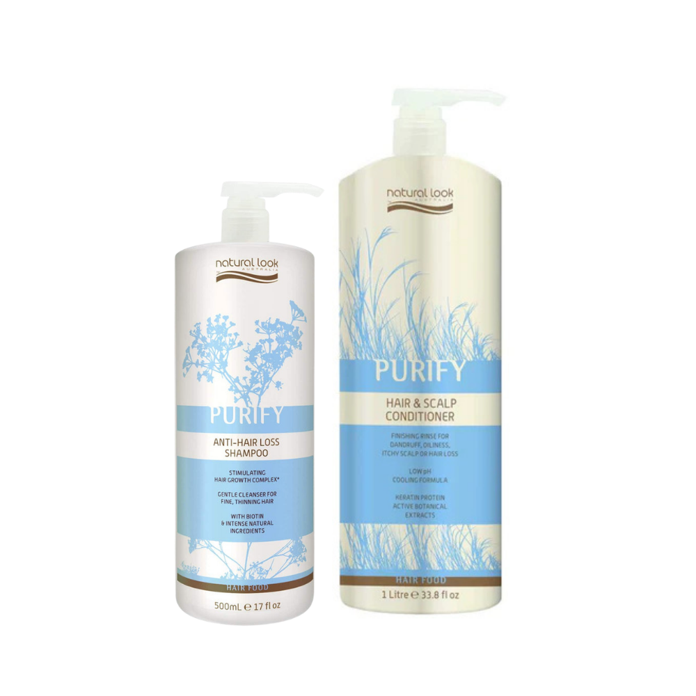 Natural Look PURIFY Anti-Hair Loss Shampoo500 And Hair & Scalp Conditioner 1 L