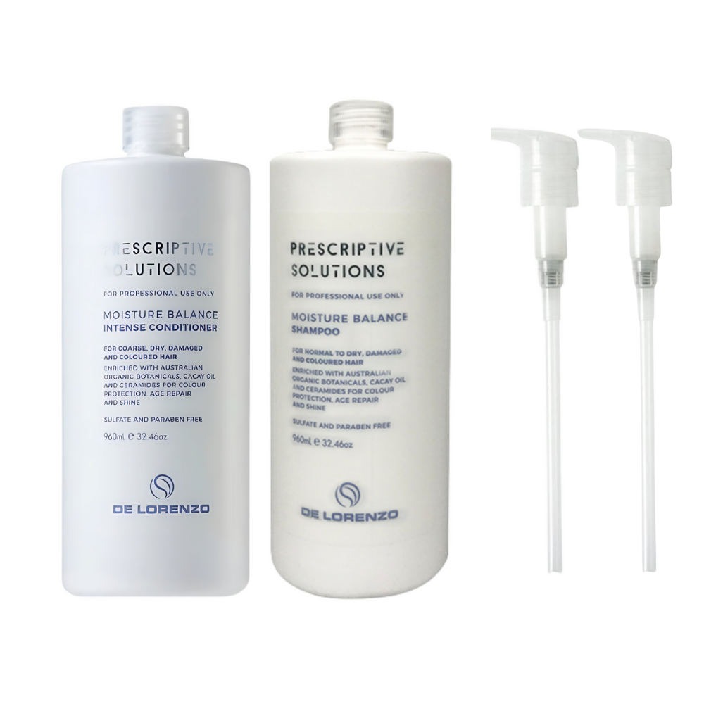 De Lorenzo Moisture Balance Shampoo 960 Ml And Intense Conditioner 960 Ml+ Pumps