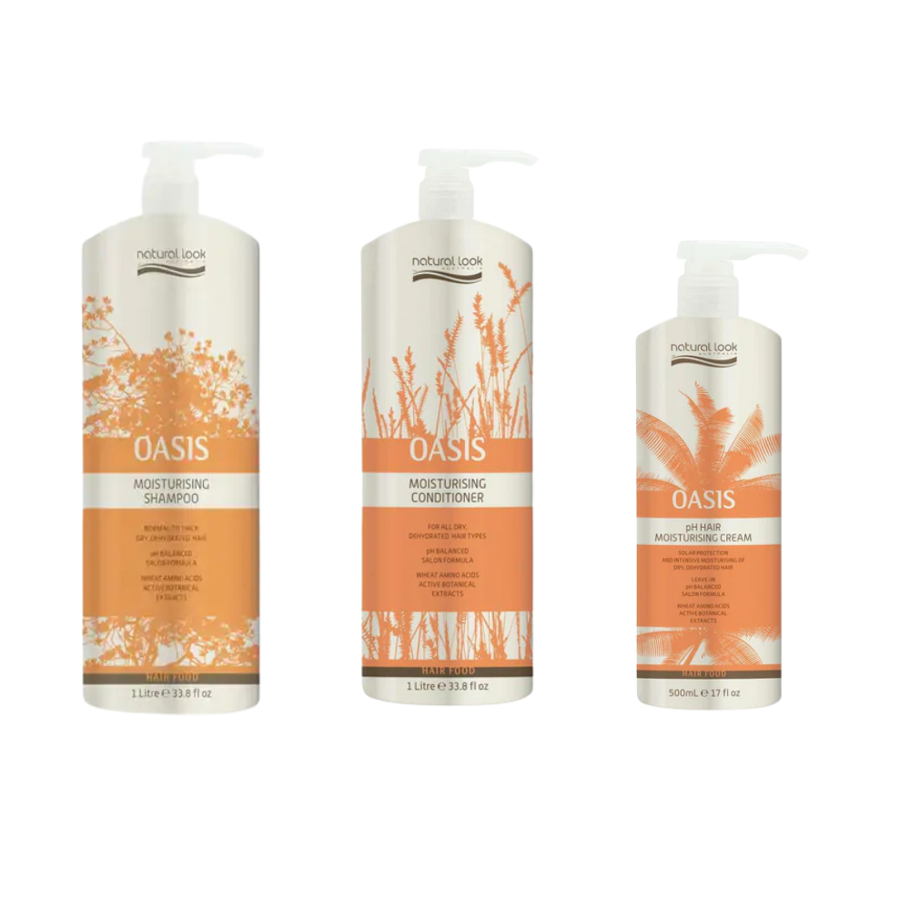 Natural Look Oasis Moisturising Shampoo&Conditioner 1L&PH Hair Moisturising Cream 500 ML