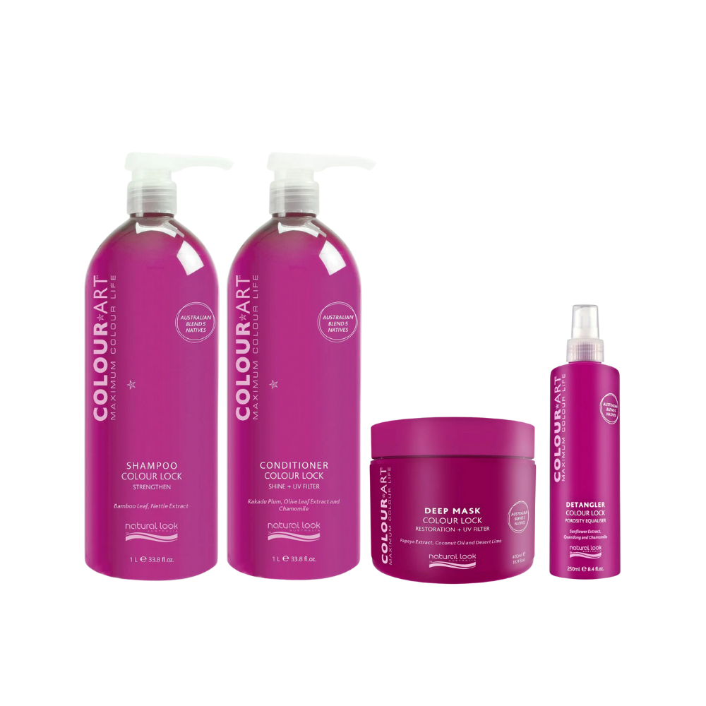 Natural Look COLOUR ART Shampoo&Conditioner 1L&Deep Mask&Detangler&Shine Spritz&Ends Therapy