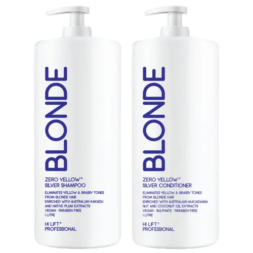 Hi Lift Blonde Zero Yellow Pure Shampoo and Conditioner 1L Bundle