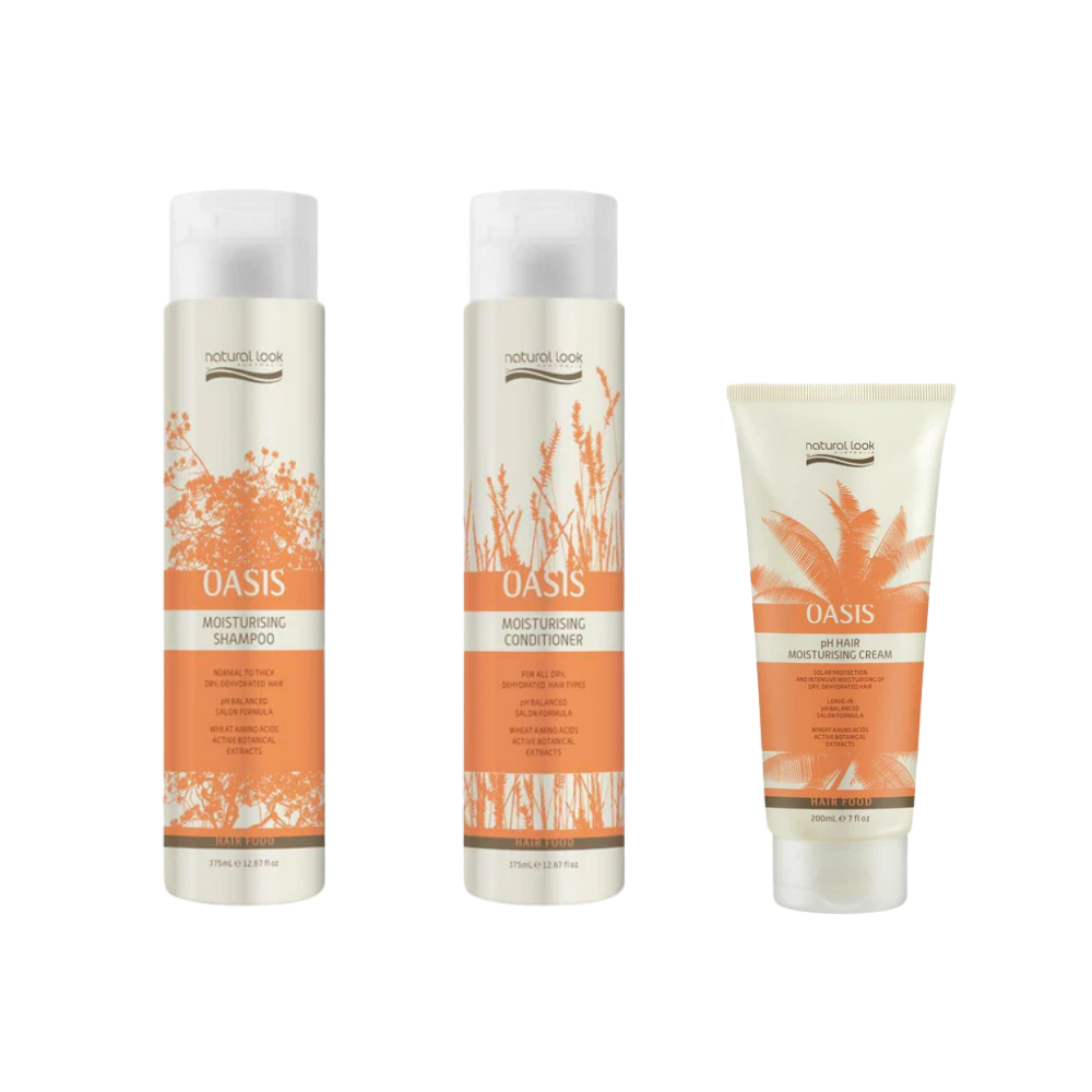 Natural Look Oasis Moisturising Shampoo&Conditioner 375ML&PH Hair Moisturising Cream 200 ML