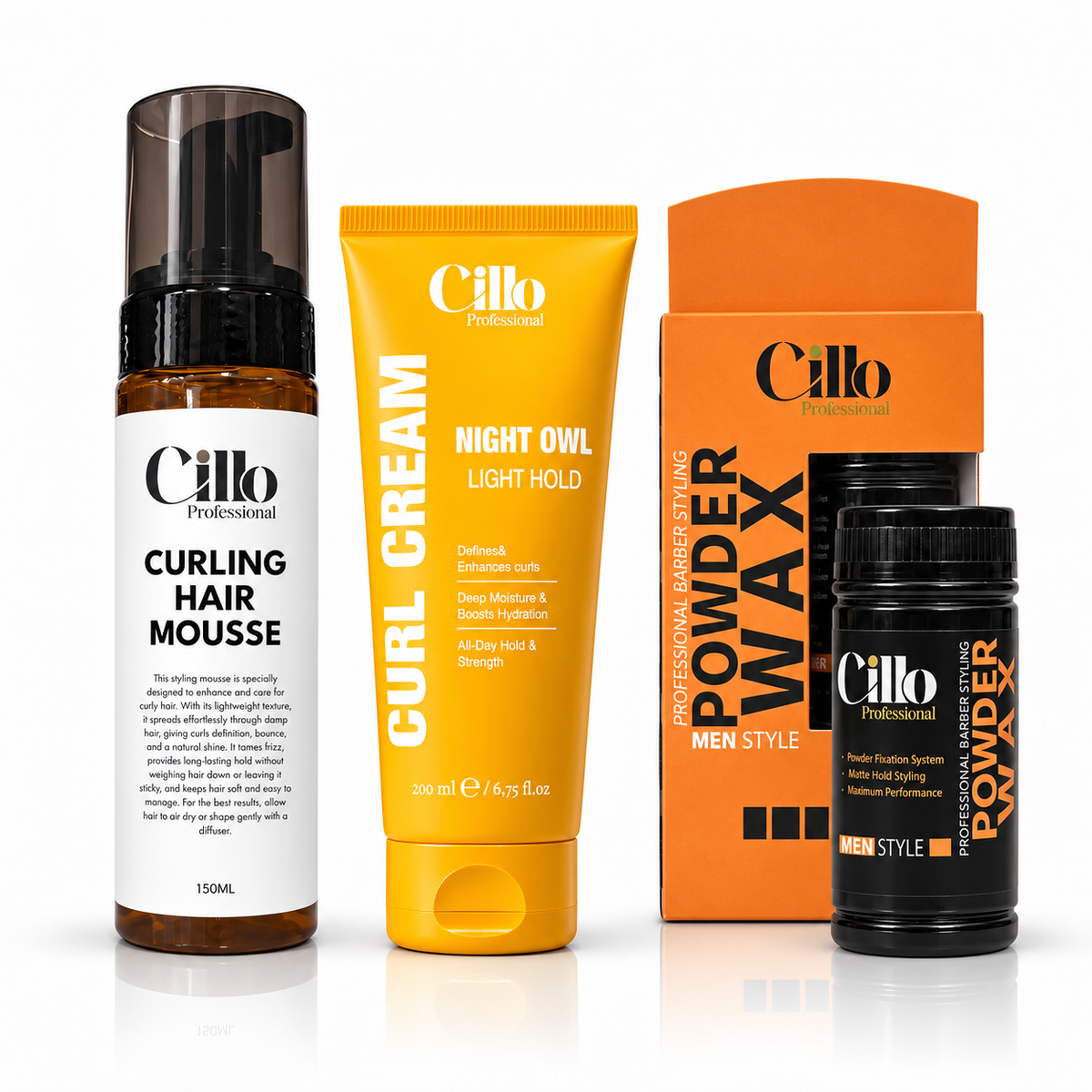 Cillo Curling Set - Powder Wax - Curling Mousse - Curl Cream