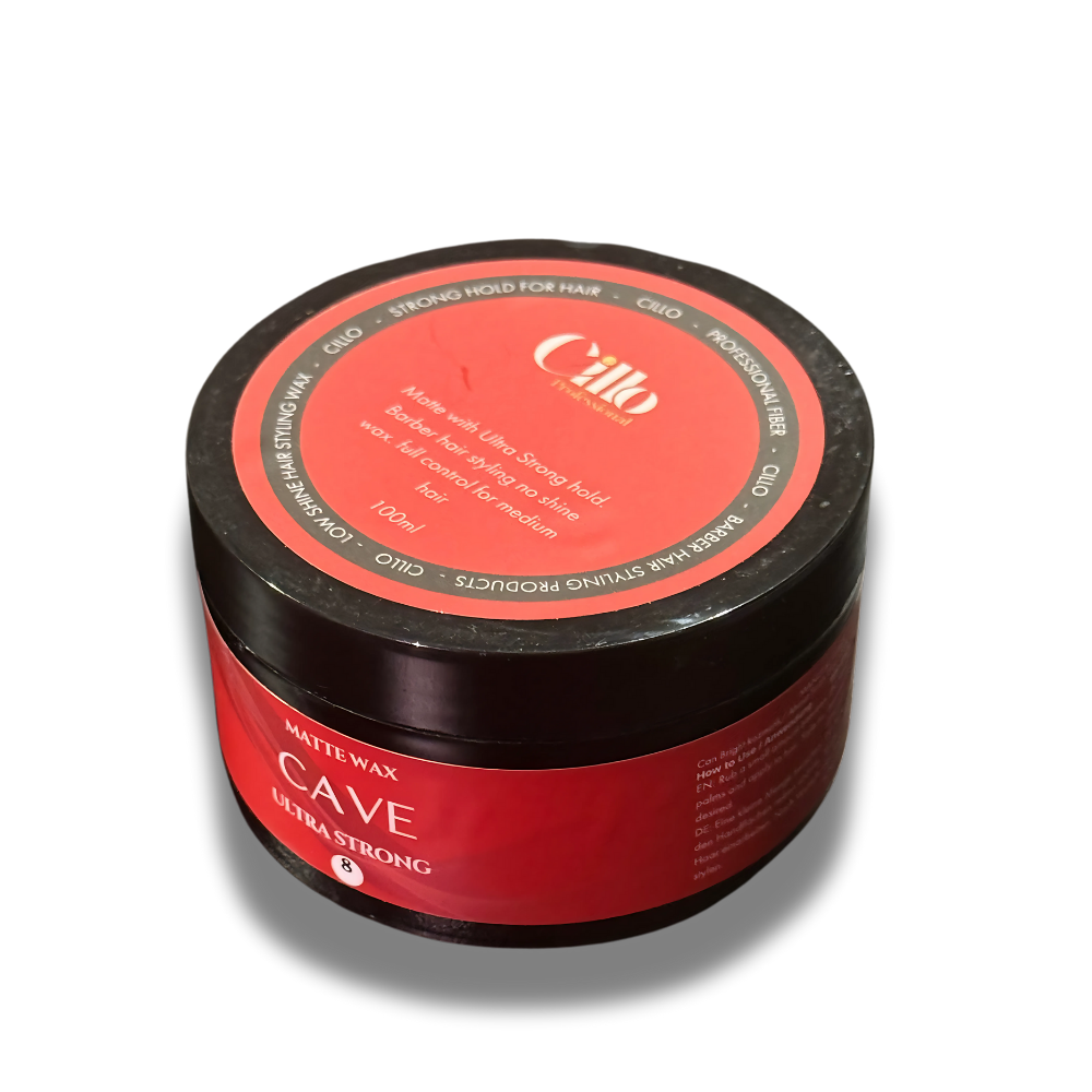 Cillo Cave Red Hair Matte Styling Wax – 100ml for Extra Strong Hold & 100% Matte Finish