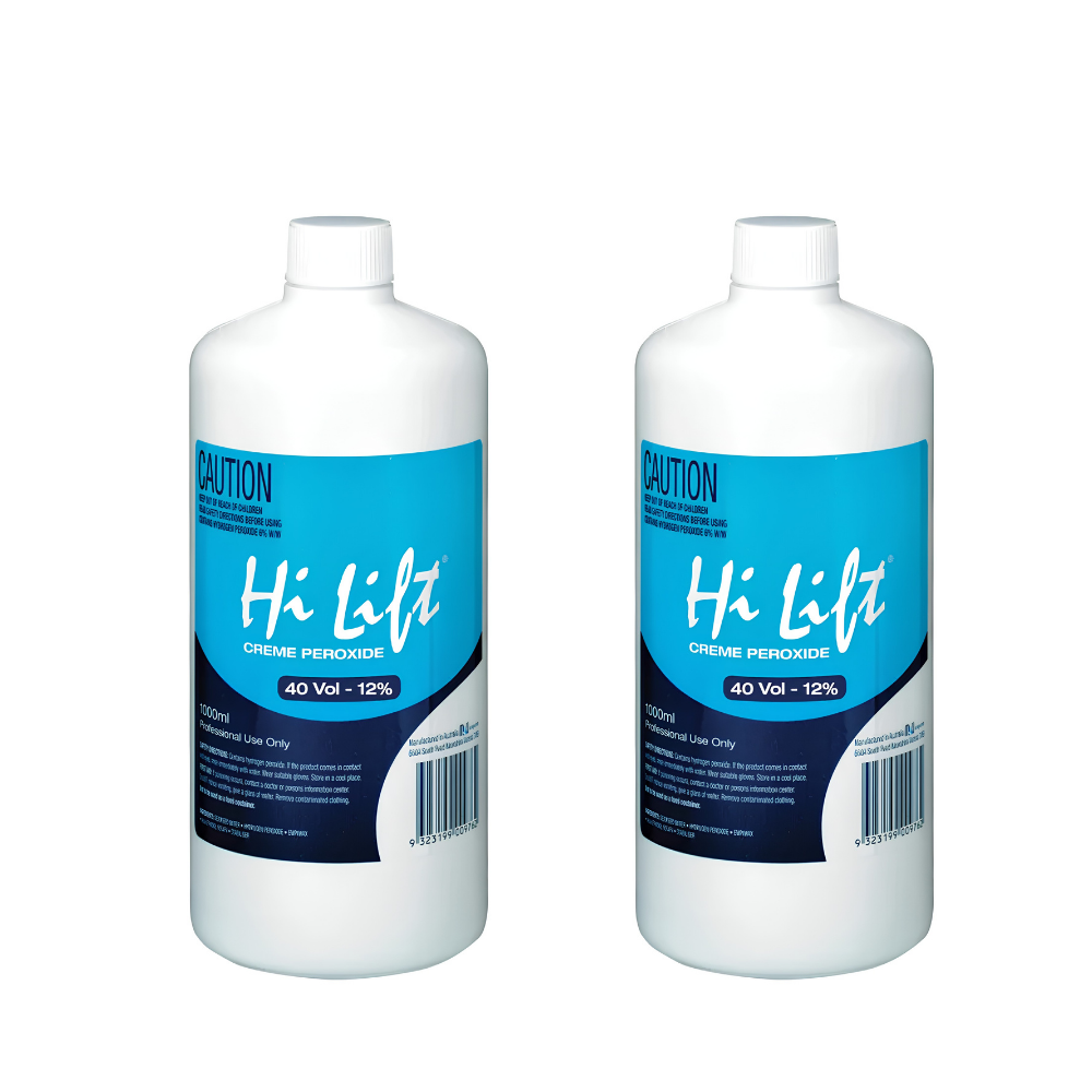 2x Hi Lift Peroxide 40 Vol 12% 1 Litre - Hair Color Developer