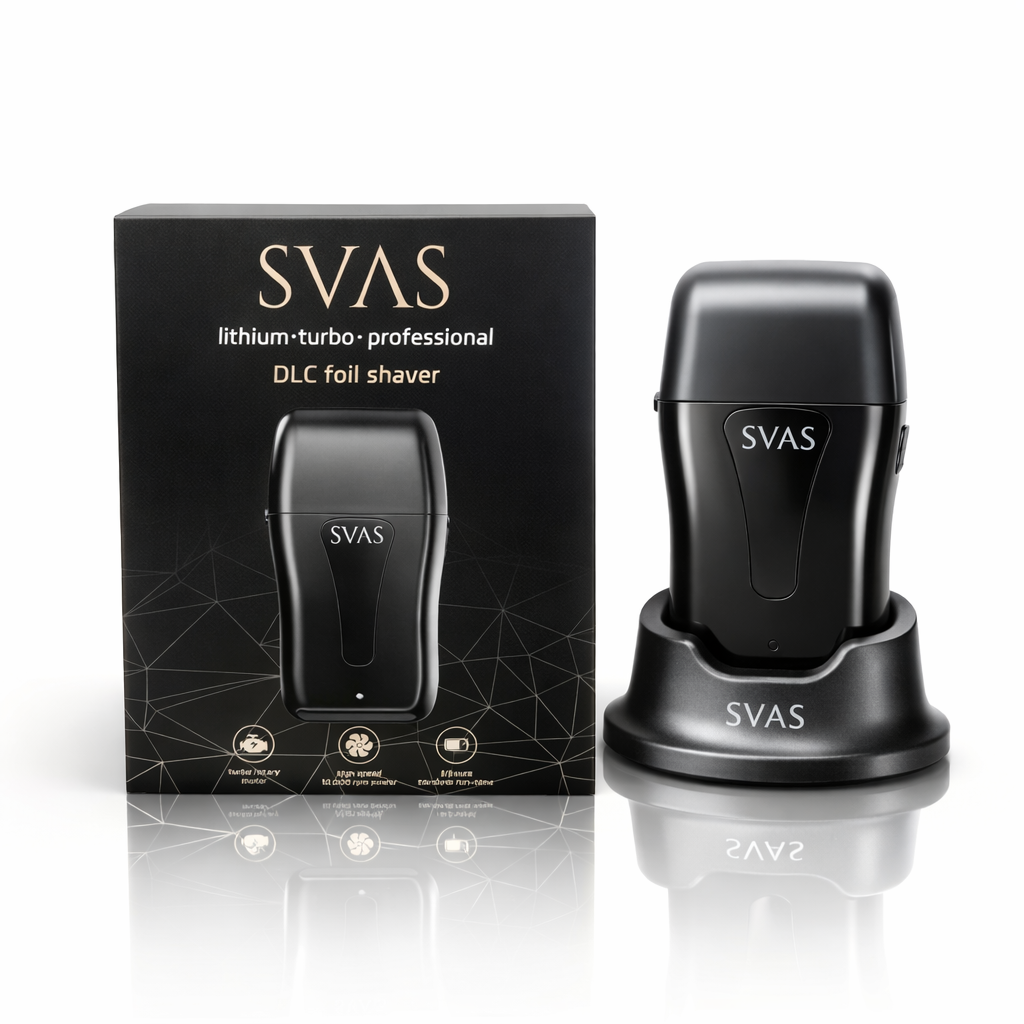 SVAS Double Foil Electric Shaver For Men - Cordless Black DLC Blades