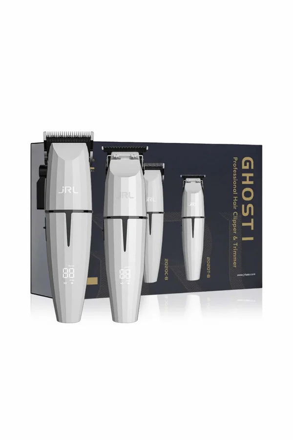 JRL Onyx White Ghost I Professional Clipper and Trimmer Duo Kit