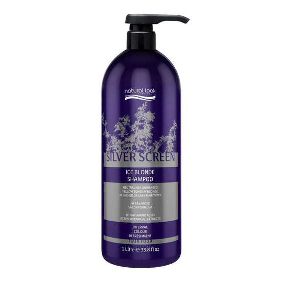 Natural Look Silver Screen Ice Blonde Shampoo 375ML/1L (Choose Your Size)