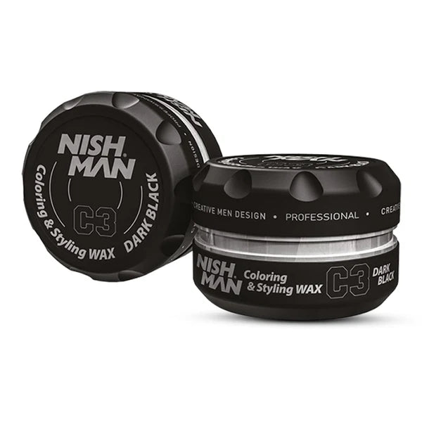 Nish Man Coloring & Styling Wax Dark Black C3 100ml
