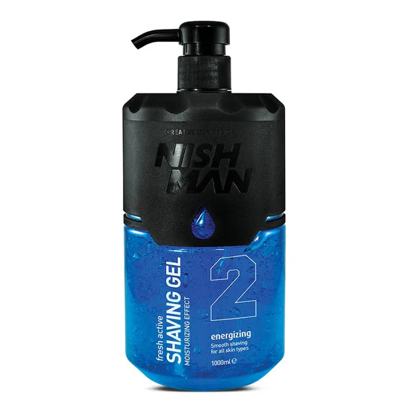 Nish Man Shaving Gel With Pump Blue 1000ml