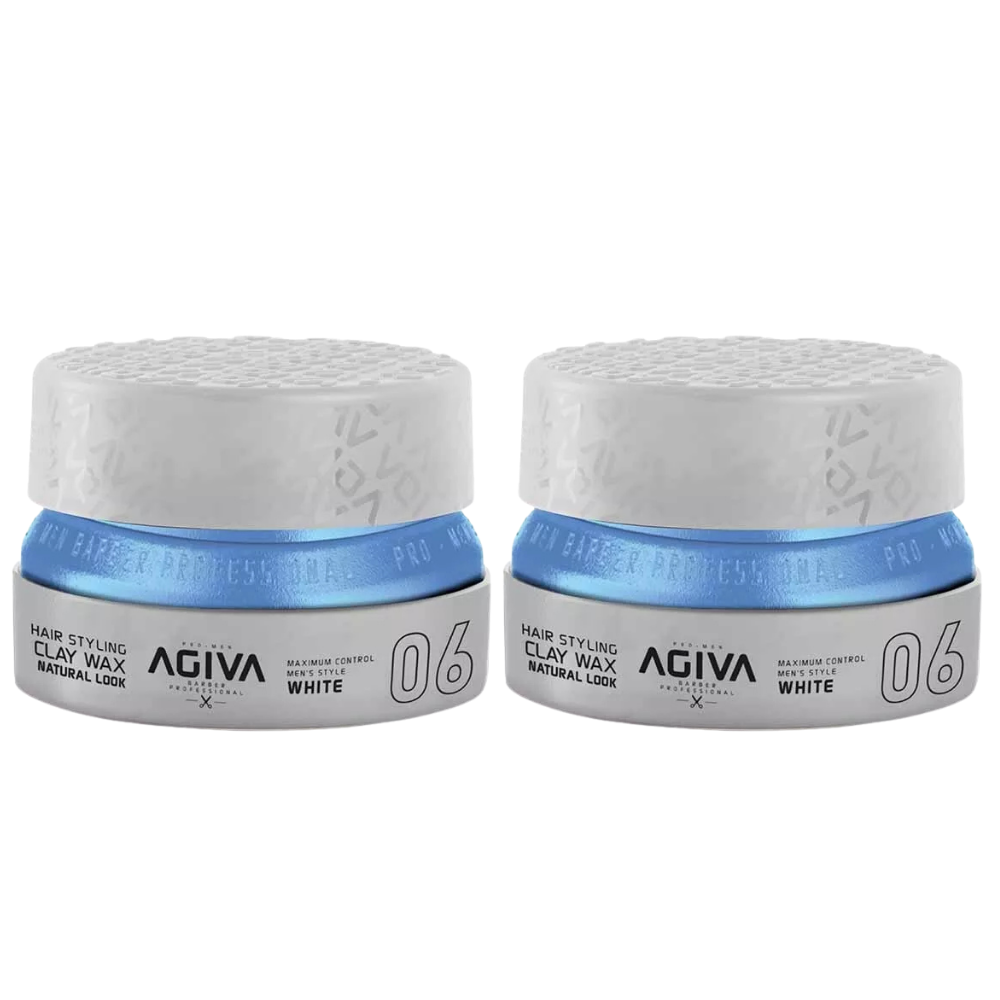 3x Agiva Styling Clay Wax 06 Natural Look 155ml - White