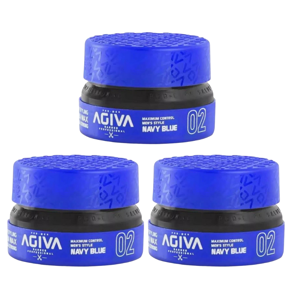3x Agiva Aqua Hair Styling Wax 155ml - Blue
