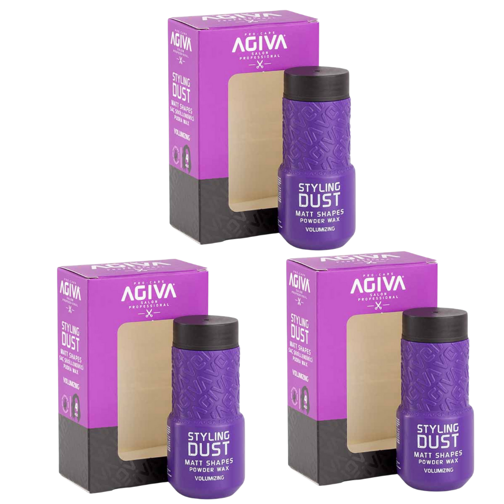 3x Agiva Dust Matt Shapes Hair Styling Powder Wax 04 Volumizing 20G