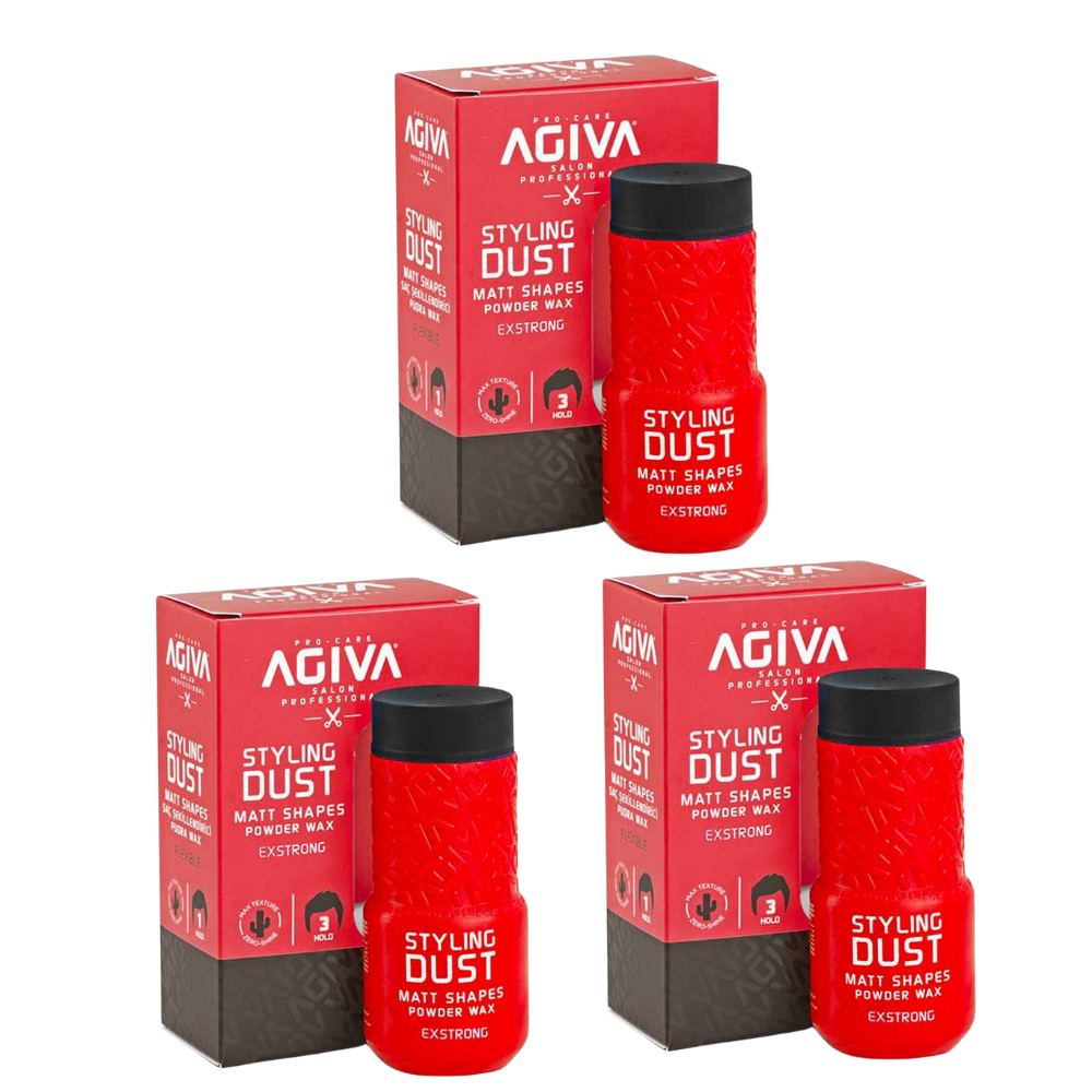 3x Agiva Dust Matt Shapes Hair Styling Powder Exstrong 03 20G