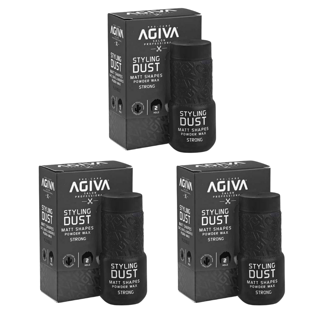 3x Agiva Styling Dust Matt Shapes Hair Styling Powder Strong 02 20G