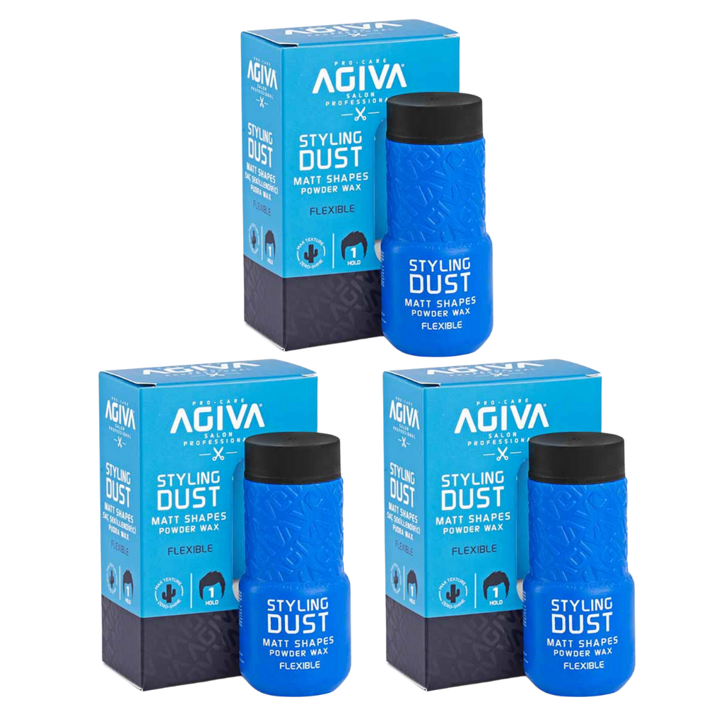 3x Agiva Styling Dust Matt Shapes Hair Styling Powder Flexible 01 20G