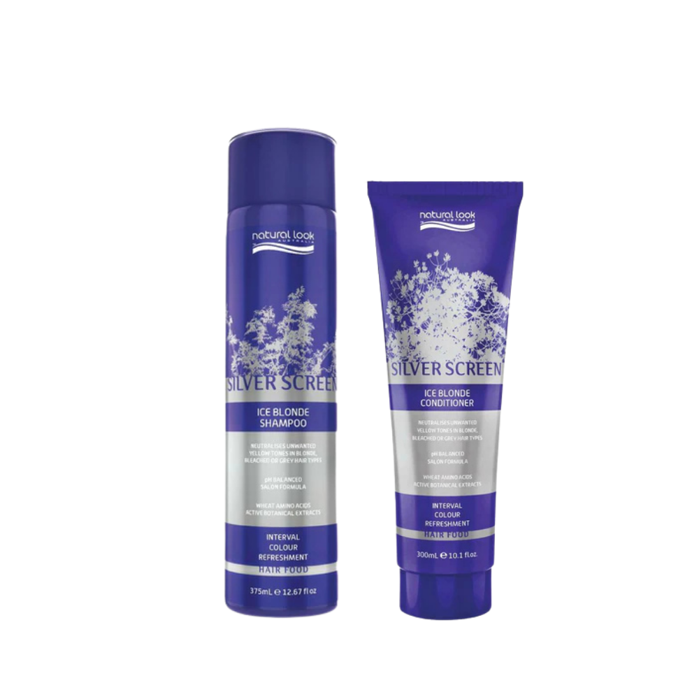 Natural Look Silver Screen Ice Blonde Shampoo 375 ML&Conditioner&Repair Serum&Detangler&Smooth Ends