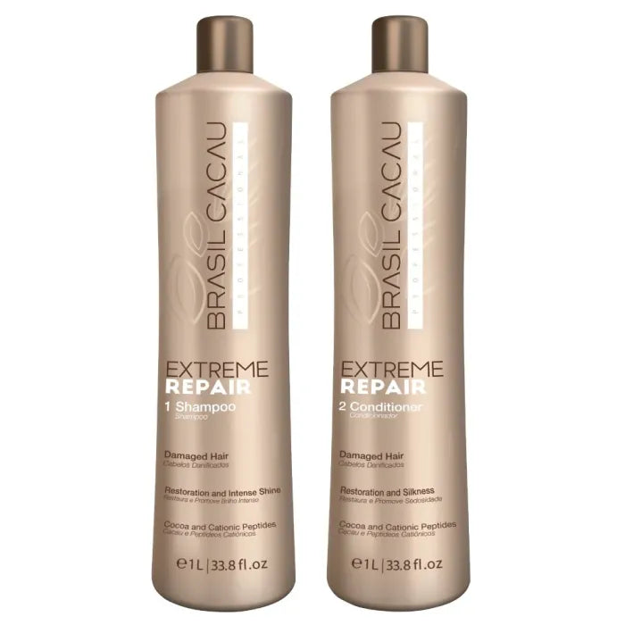 Brasil Cacau Extreme Repair Shampoo & Conditioner 1L Bundle