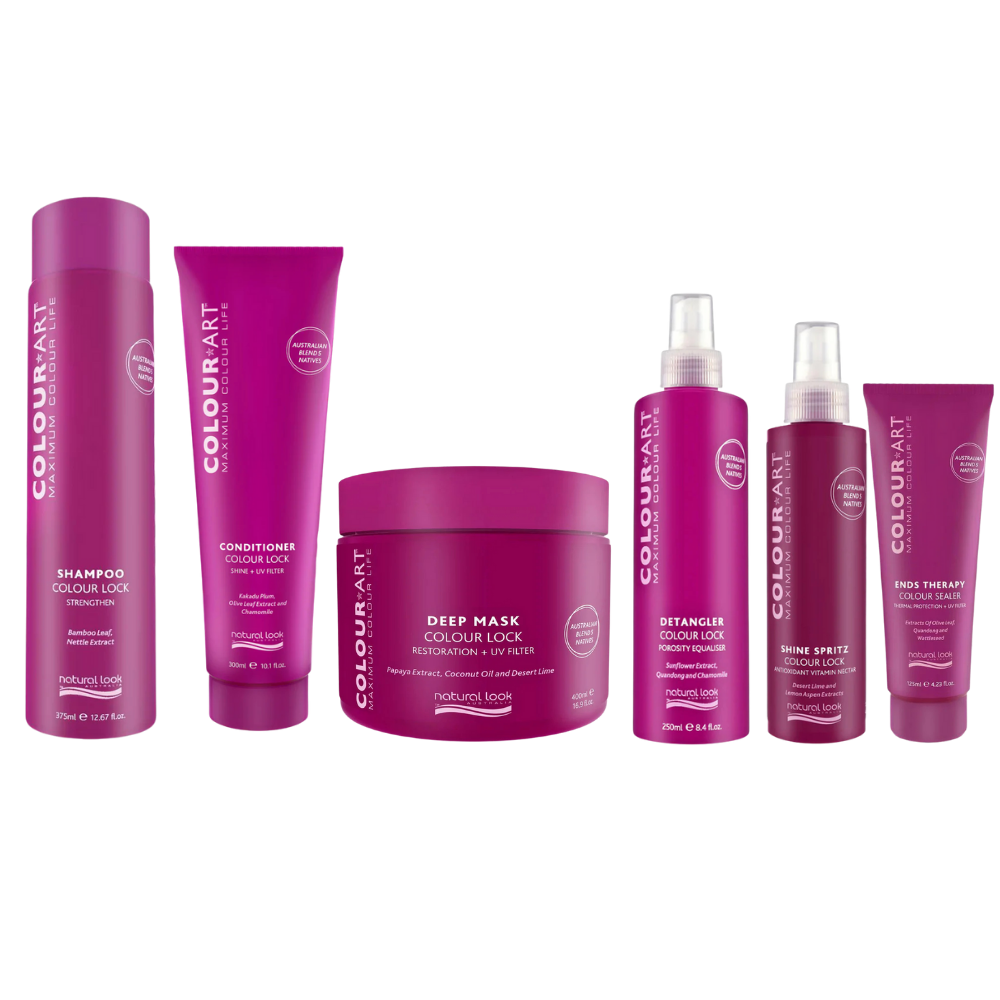 Natural Look Colour Art Colour Lock Shampoo 375ML&Conditioner 300ML&Deep Mask&Detangler&Shine Spritz&Ends Therapy