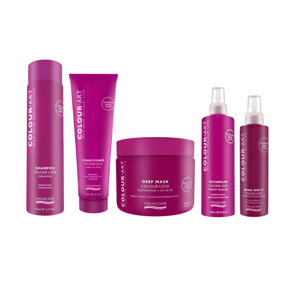 Natural Look Colour Art Colour Lock Shampoo 375ML&Conditioner 300ML&Deep Mask&Detangler&Shine Spritz&Ends Therapy