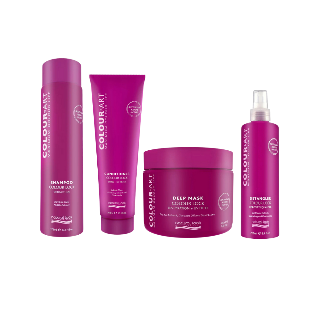 Natural Look Colour Art Colour Lock Shampoo 375ML&Conditioner 300ML&Deep Mask&Detangler&Shine Spritz&Ends Therapy