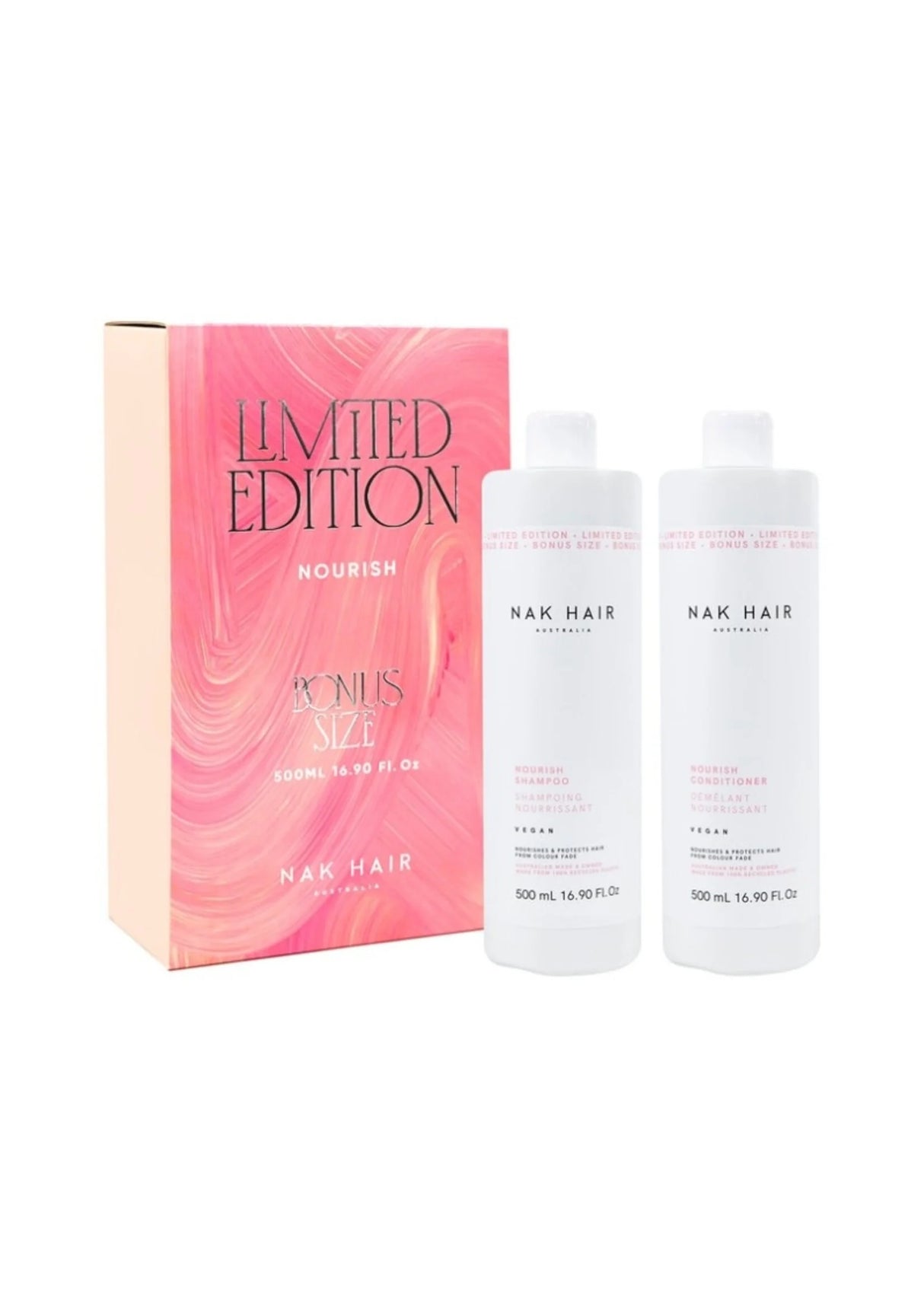 Nak Hair Nourish Shampoo and Conditioner 500ml Duo Pack