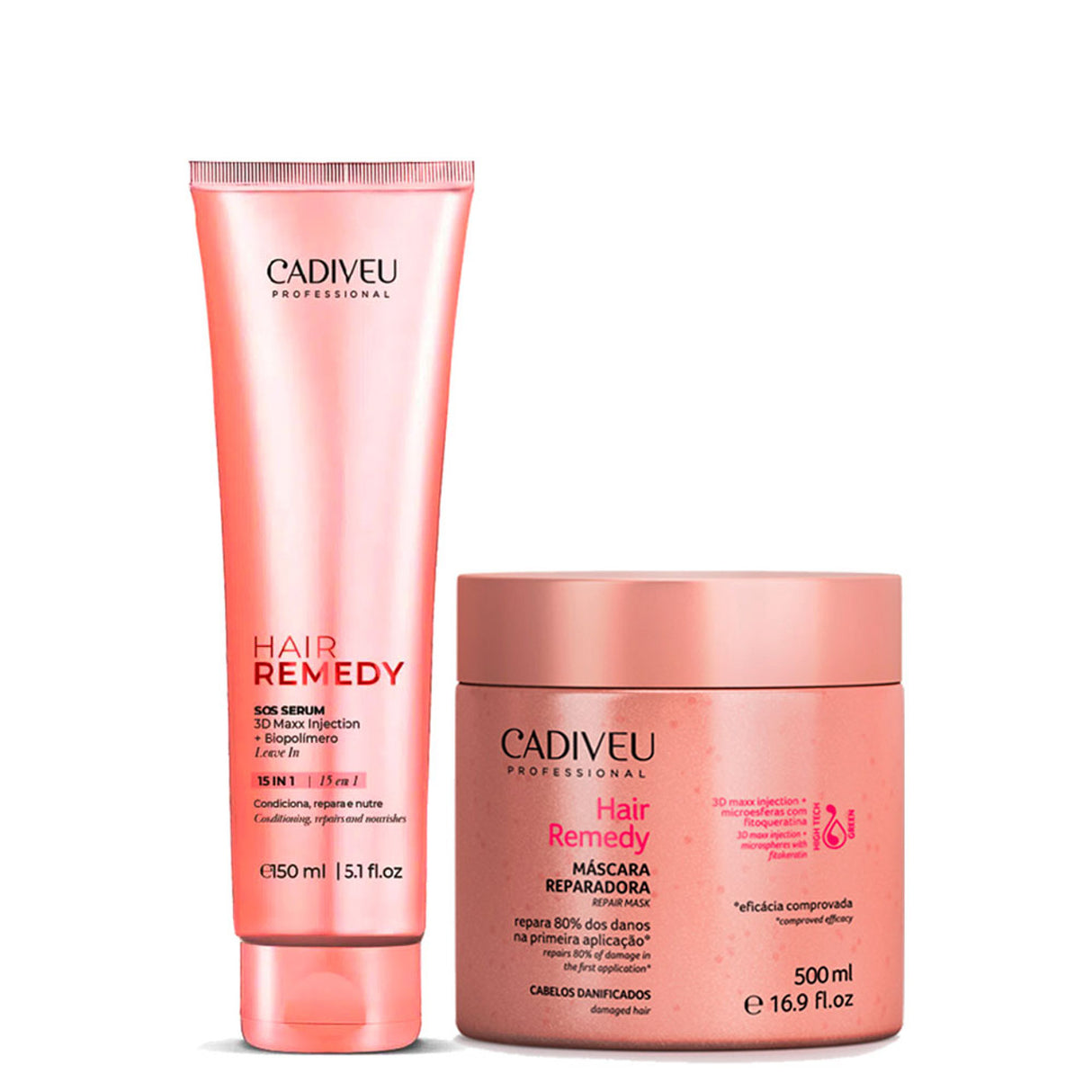 CADIVEU KIT HAIR REMEDY SOS SERUM AND REPAIR MASK HAIR CARE