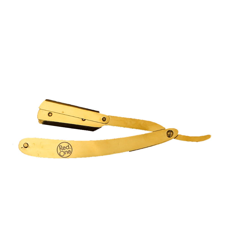 RedOne Straight Cut Throat Shaving Razor Barber Salon Gold Cap