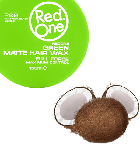 3x RedOne Green Hair Styling Wax full force 150ml
