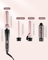 4-in-1 Ceramic Curling Iron Set – Multi-Barrel Hair Curler Kit for All Hair Types NBHS