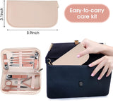 Rose Gold 12-in-1 Manicure Set – Portable Beauty Kit with Pink Leather Case NBHS