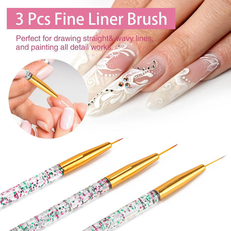36-Piece Nail Art Brush & Tool Kit – All-in-One Set for Creative DIY Nail Designs NBHS