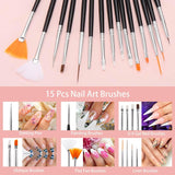 36-Piece Nail Art Brush & Tool Kit – All-in-One Set for Creative DIY Nail Designs NBHS