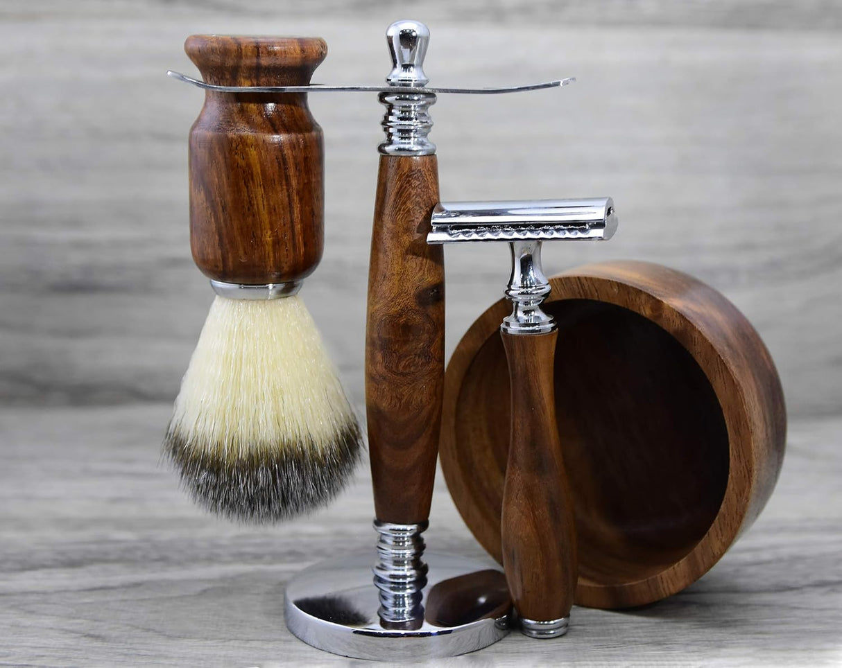 Sharpend Safety Razor Shaving Kit – Stainless Steel Razor & Brush Set Father's Day