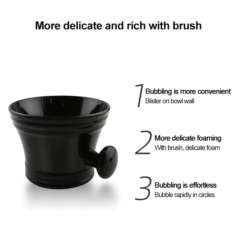 Plastic Shave Mug Bowl with Handle - White