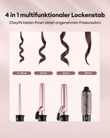 4-in-1 Ceramic Curling Iron Set – Multi-Barrel Hair Curler Kit for All Hair Types NBHS