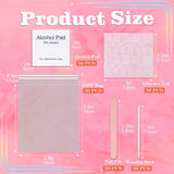 50-Set Disposable Press-On Nail Tool Kit – Manicure Prep Set with Files, Prep Pads, Sticks & Bags (Pink) NBHS