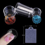 12-Piece Nail Stamper Kit – Clear Silicone Jelly Stampers with Scrapers & Replacements NBHS