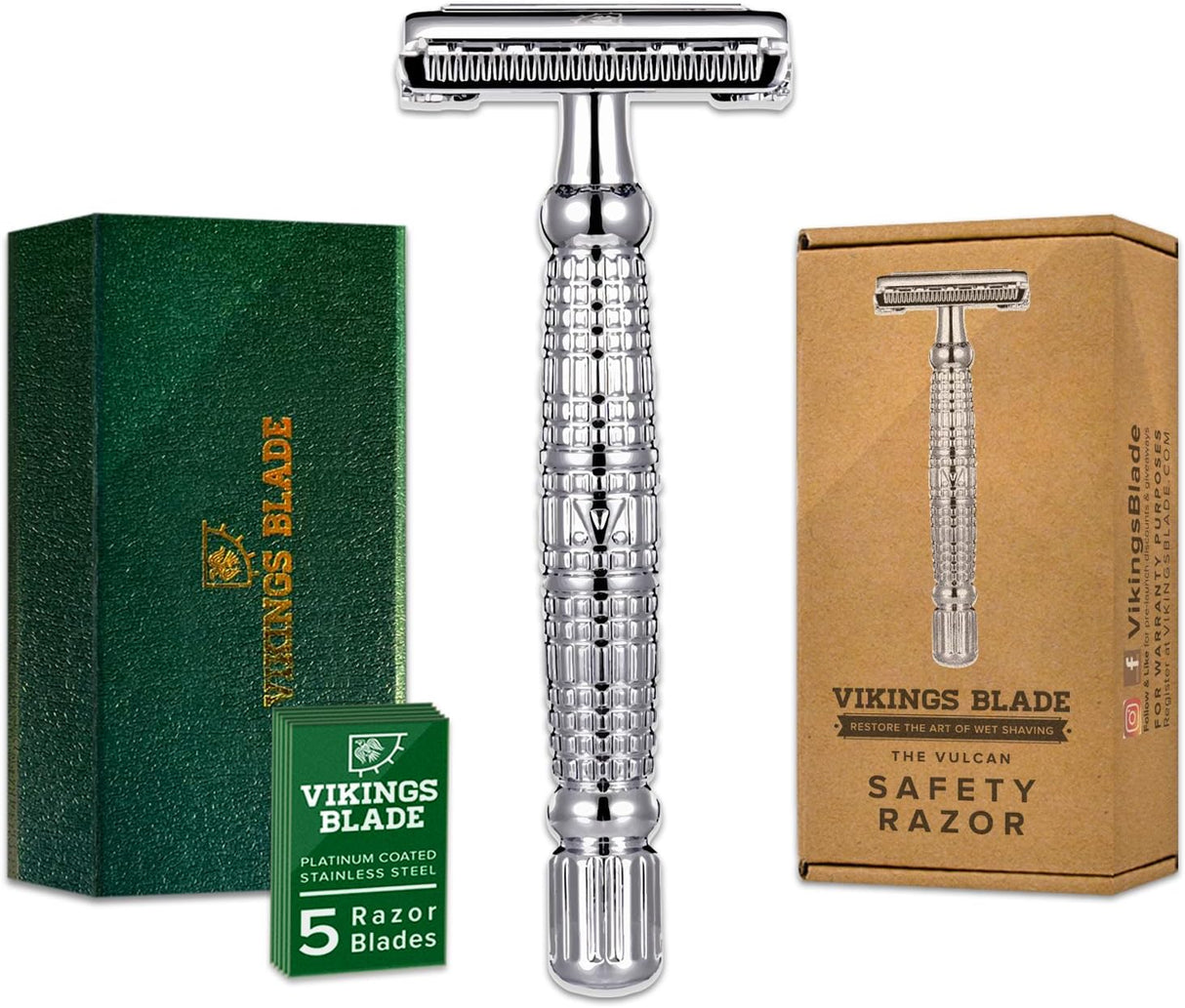 Vikings Blade Vulcan Safety Razor – Double Edge with Luxury Case Father's Day
