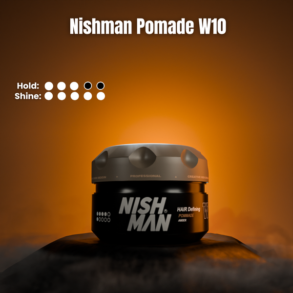 Nishman Hair Styling Pomade W10 Amber 150ml – Strong Hold Shine