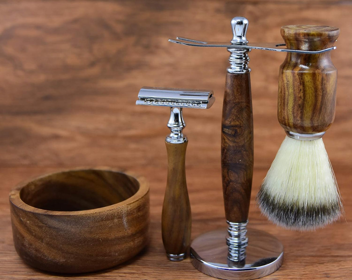 Sharpend Safety Razor Shaving Kit – Stainless Steel Razor & Brush Set Father's Day