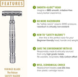 Vikings Blade Vulcan Safety Razor – Double Edge with Luxury Case Father's Day
