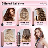 5-in-1 Curling Iron Set with Thermal Brush – Rose Gold Multi-Styler Kit NBHS