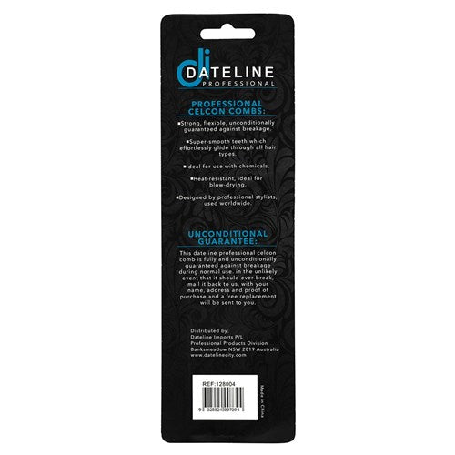 Dateline Professional Blue Celcon 501 Fine Plastic Tail Comb 20cm